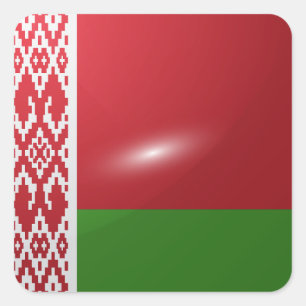 Belarus square glossy flag sticker
