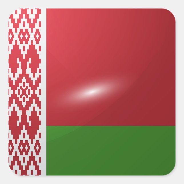 Belarus square glossy flag sticker (Front)