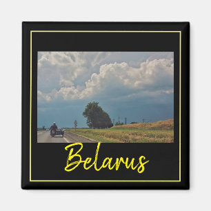 Belarus Travel Biker Road Landscape Magnet