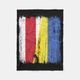 Belarus Ukraine Half Flag Belarusian Ukrainian Her Fleece Blanket