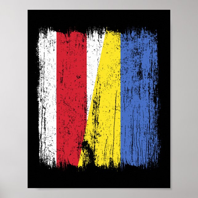 Belarus Ukraine Half Flag Belarusian Ukrainian Her Poster (Front)