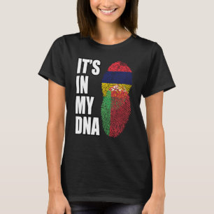 Belarusian And Mauritian Mix DNA Heritage Flag T-Shirt