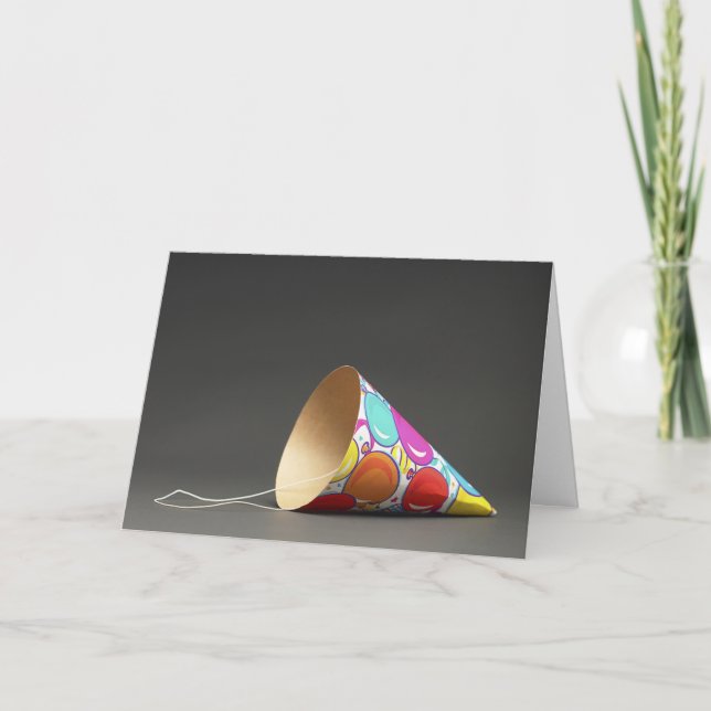 Belated Birthday Card, Party Hat Card (Front)