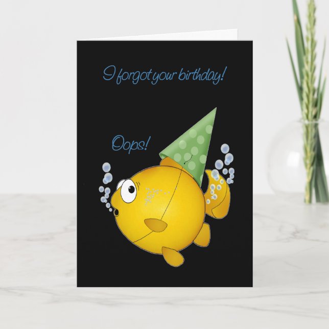 Belated birthday fish card (Front)