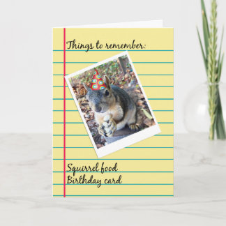 Belated Birthday Funny Squirrel in Party Hat Card