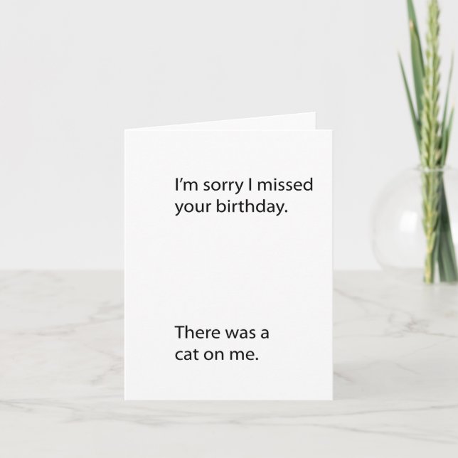 Belated Birthday Humour Card (Front)