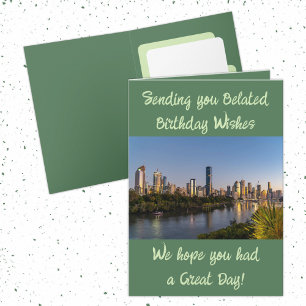 Belated birthday wishes add photo green card