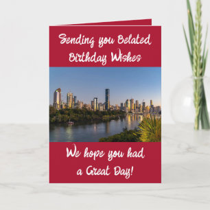 Belated birthday wishes add photo red card