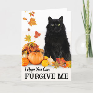 Belated Halloween Furgive Me Black Cat Card