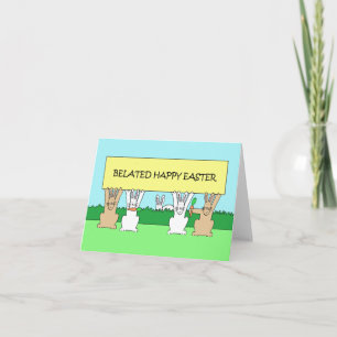 Belated Happy Easter Cute Bunnies Card