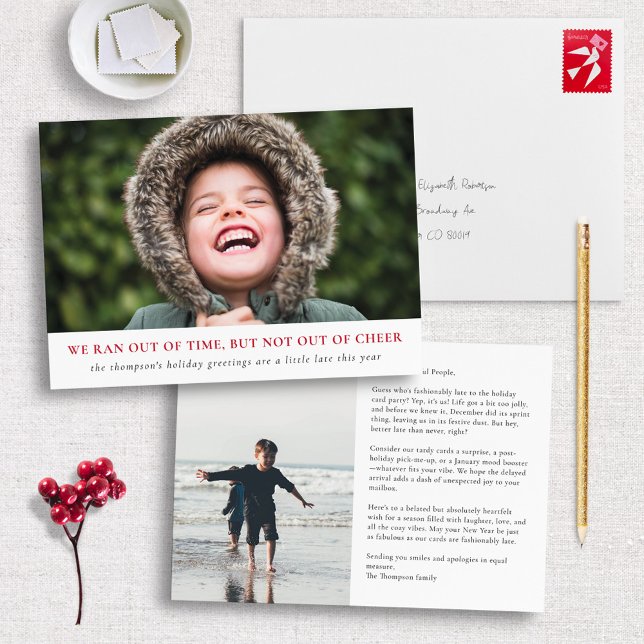 Belated Holiday Cheer, Late Greetings This Year Card (Creator Uploaded)