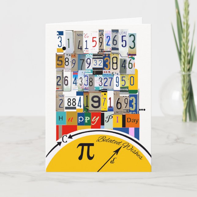 Belated Pi Day Wishes, Crunching Numbers Card (Front)
