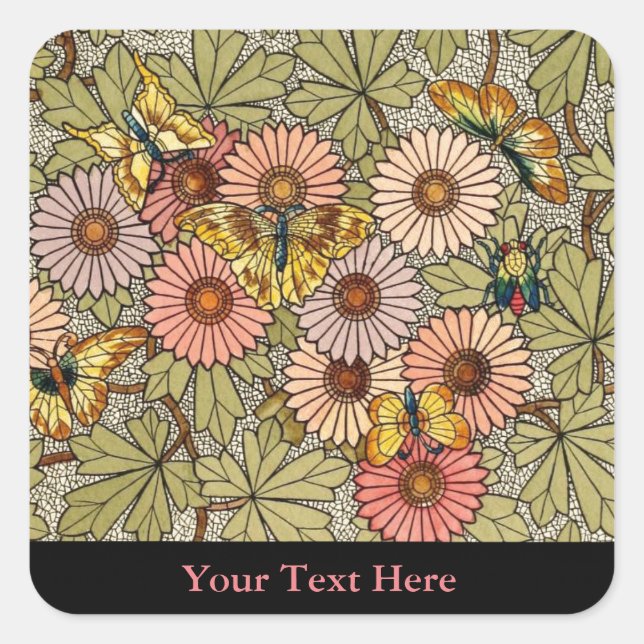Belcher Mosaic Butterfly Square Sticker (Front)