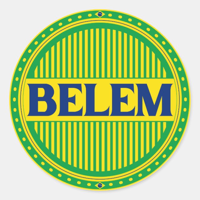 Belém City Pride – Brazilian Identity Classic Round Sticker (Front)