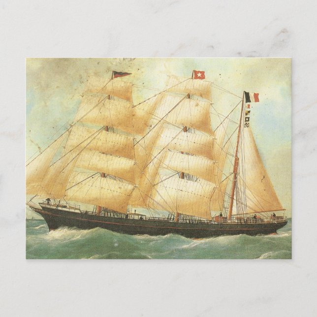 Belem, French Sailing ship, 1902 Postcard (Front)
