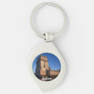Belem tower at sunset in Lisbon, Portugal Key Ring