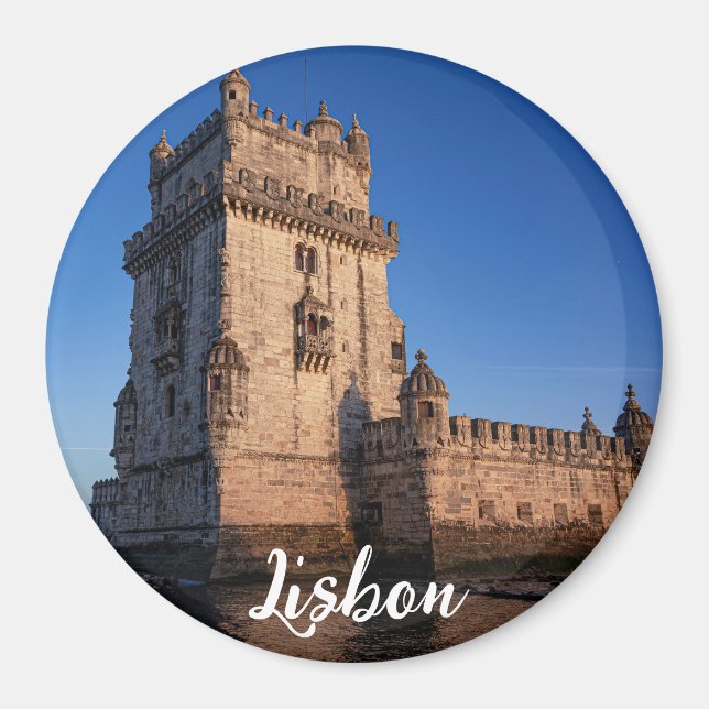 Belem tower at sunset in Lisbon, Portugal Magnet (Front)