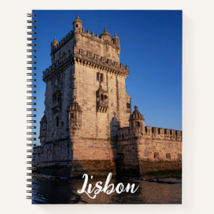 Belem tower at sunset in Lisbon, Portugal Notebook