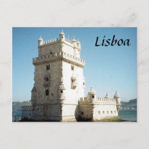 belem tower lisbon postcard