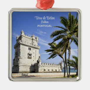 Belém Tower photo in Lisbon, Portugal Metal Tree Decoration