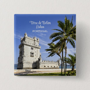 Belém Tower photo, Lisbon, Portugal 15 Cm Square Badge