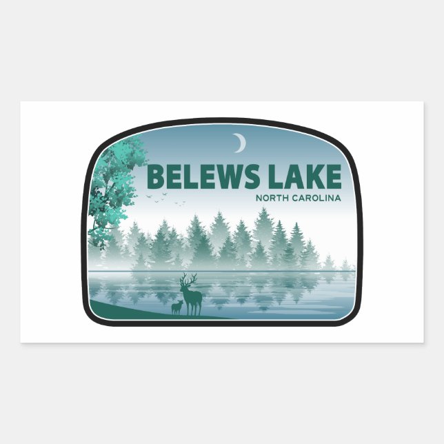 Belews Lake North Carolina Deer Rectangular Sticker (Front)