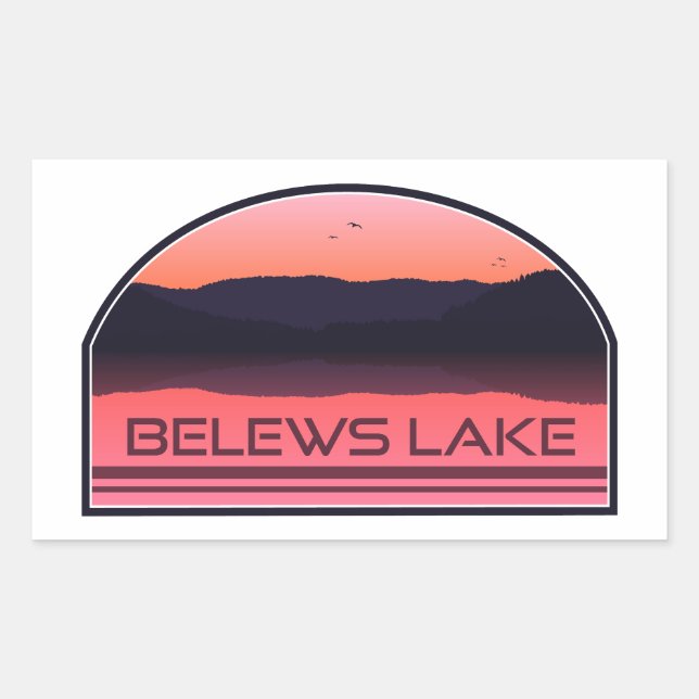 Belews Lake North Carolina Red Sunrise Rectangular Sticker (Front)