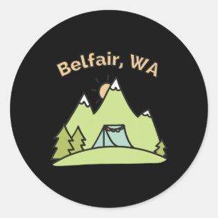 Belfair Wa Mountains Hiking Climbing Camping And O Classic Round Sticker