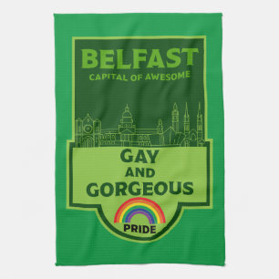 Belfast Gay Pride - Brighton Ireland LGBT - Tea Towel