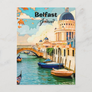 Belfast Ireland Travel Postcard Art, Ireland 