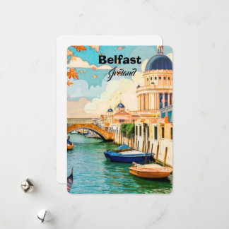 Belfast Ireland Travel Postcard Art, Ireland 