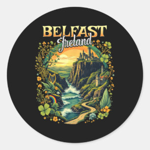 Belfast Ireland Vacation Trip Travel Irish Souveni Classic Round Sticker
