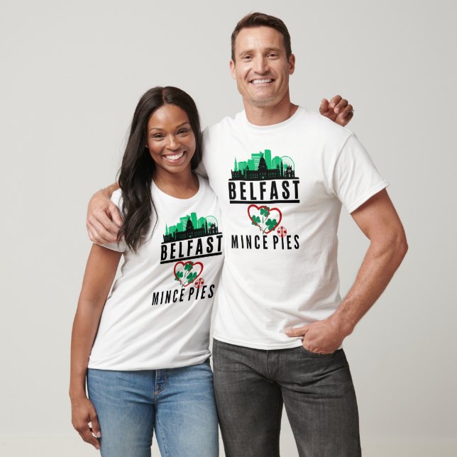 Belfast Loves Mince Pies Cityscape T-Shirt (Unisex)