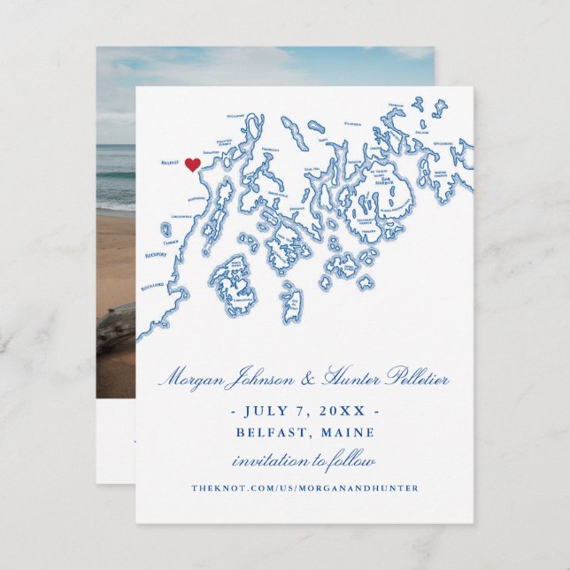Belfast Maine Photo Save the Date - Penobscot Bay (Front/Back)