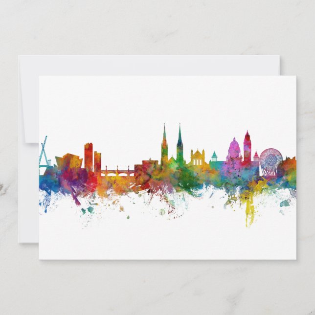 Belfast Northern Ireland Skyline Invitation (Front)