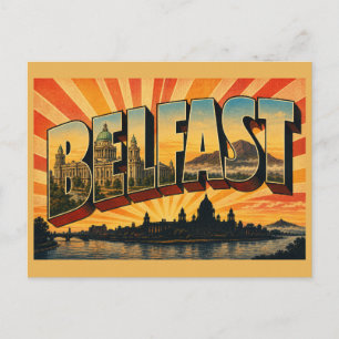 Belfast Northern Ireland Vintage Travel Art Postcard