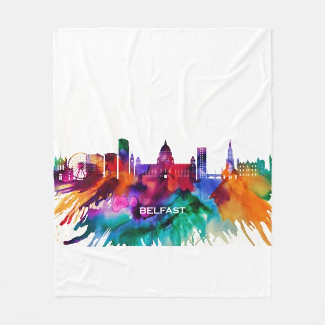 Belfast Skyline Fleece Blanket (Front)