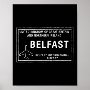 Belfast Uk Pport Stamp Vacation Travel Souvenir Poster