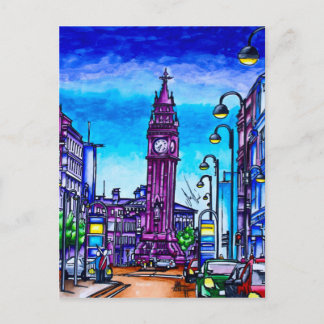 Belfast's Leaning Albert Clock Postcard