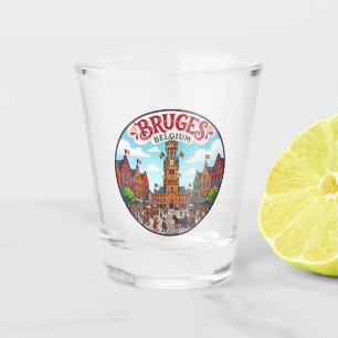 Belfry of Bruges Belgium Shot Glass