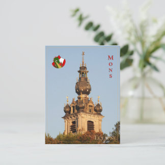 Belfry of Mons during eclipse Holiday Postcard