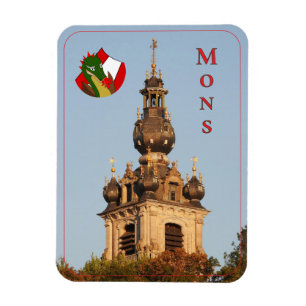 Belfry of Mons during eclipse Magnet
