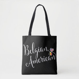 Belgian American Entwined Hearts Grocery Bag