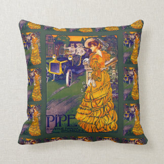 Belgian Art Nouveau Automobile Ad Cushion