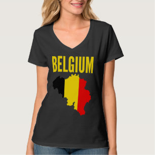 Belgian  Belgium Country Map Flag T-Shirt