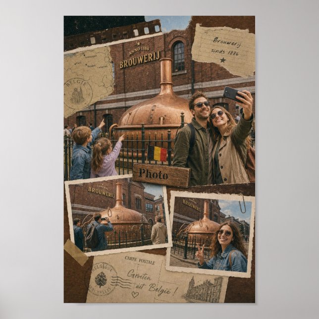 Belgian Brewery Postcard Collage Poster (Front)