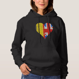 Belgian British Flag Heart Hoodie
