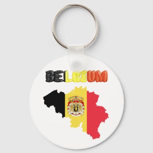 Belgian country flag key ring