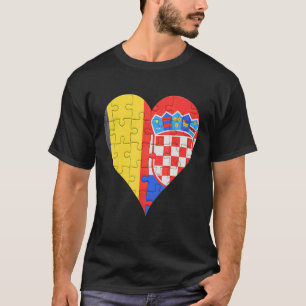 Belgian Croatian Flag Heart T-Shirt