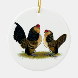 Belgian d'Anvers Bantams:  Quail Ceramic Tree Decoration
